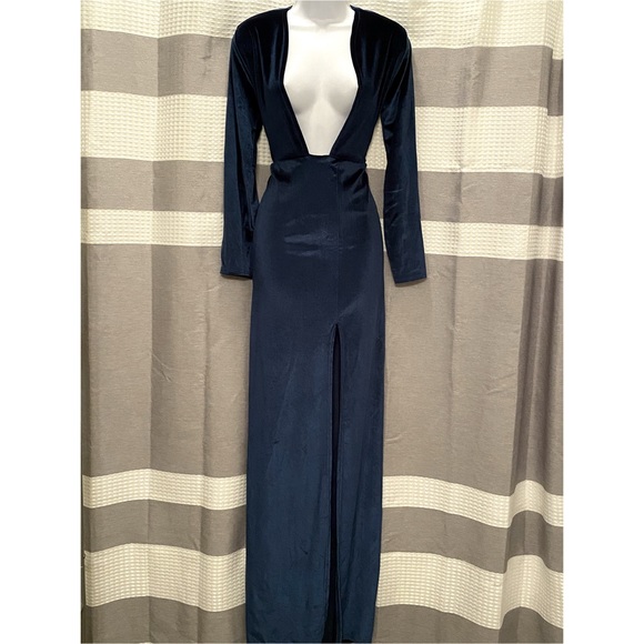 emerald green velvet plunge split leg maxi dress